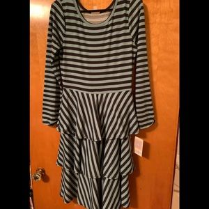 Lularoe Georgia Dress Aqua/Gray Dress.  Size M.